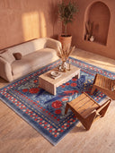 Confidant Garden Blue Animal Print Rug