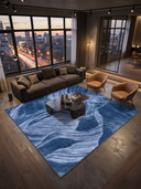Alfombra moderna azul Layers