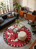 Red Horses Animal Print Rug