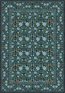Alfombra clásica floral azul Mirrored Rose