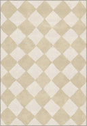 Alfombra geométrica a cuadros beige