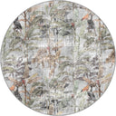 Tropical Garden Gray Animal Print Rug