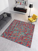 Alfombra moderna de estampado animal rojo Sparrow