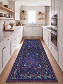 Alfombra floral azul marino Night Garden