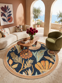 Alfombra floral azul marino Autumn Light