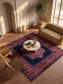 Ruby Passion Medallion Rose Pink Classic Bordered Rug