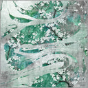 Alfombra floral verde Cherry Blossom Dance