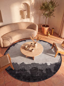 Alfombra moderna negra y beige Coal Hills