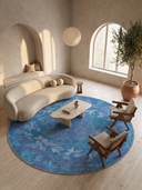 Alfombra moderna turquesa Spring Distressed