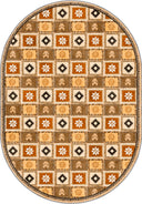 Alfombra Colorful Motifs naranja tipo Kilim