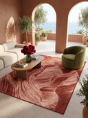 Alfombra moderna Layers terracota