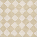 Alfombra geométrica a cuadros beige