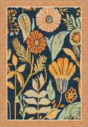 Alfombra floral azul marino Autumn Light