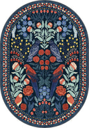 Alfombra de estampado animal azul marino Confidant Garden