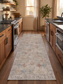 Alfombra vintage beige Ancient Sunburst