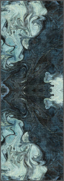 Alfombra abstracta azul Ebru