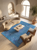 Alfombra moderna turquesa Spring Distressed