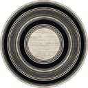 Alfombra moderna con borde negra Op-Art