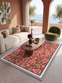 Alfombra Wild Rose floral roja