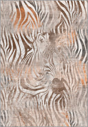 Alfombra moderna de estampado animal beige Harmony of Lines