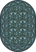 Mirrored Rose Blue Floral Classic Rug