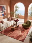 Alfombra moderna Layers terracota