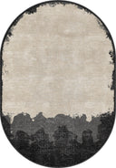 Alfombra moderna negra y beige Coal Hills