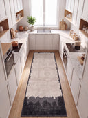 Alfombra moderna negra y beige Coal Hills