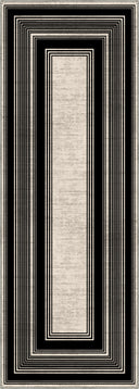 Alfombra moderna con borde negra Op-Art