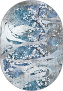 Alfombra floral azul Cherry Blossom Dance