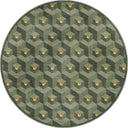 Honeycomb Green Geometric Rug