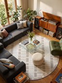 Alfombra moderna crema Wicker