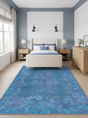 Alfombra moderna turquesa Spring Distressed