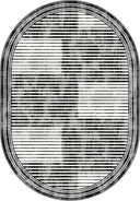 Linear Rhythms Black and White Geometric Rug