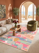 Duru Ethnic Pink Modern Rug