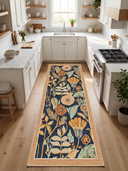 Alfombra floral azul marino Autumn Light