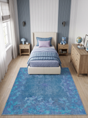 Alfombra moderna turquesa Spring Distressed