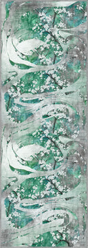 Alfombra floral verde Cherry Blossom Dance