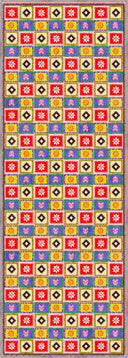 Alfombra Colorful Motifs Multicolor Kilim