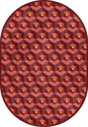 Alfombra geométrica roja Honeycomb
