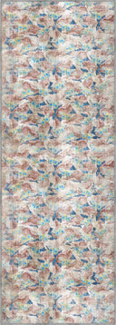 Alfombra moderna de estampado animal beige Butterfly Traces