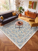 Alfombra floral crema Mirrored Rose