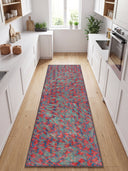 Alfombra moderna de estampado animal rojo Sparrow