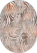 Alfombra moderna de estampado animal beige Harmony of Lines