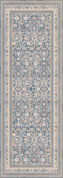 Alfombra clásica Night Afshani azul con borde