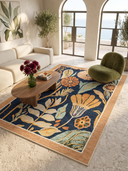 Alfombra floral azul marino Autumn Light