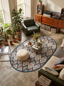 Alfombra Kilim Ikat azul marino