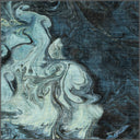 Alfombra abstracta azul Ebru