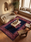 Alfombra clásica Ruby Passion Medallion rosa palo con borde