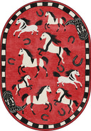 Alfombra de estampado animal Red Horses